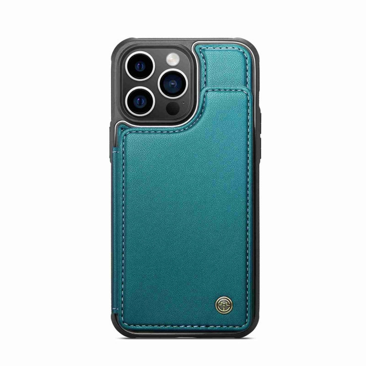 For iPhone 15 Pro CaseMe C22 Card Slots Holder RFID Anti-theft Phone Case(Blue Green) - HoMEdemic™ 