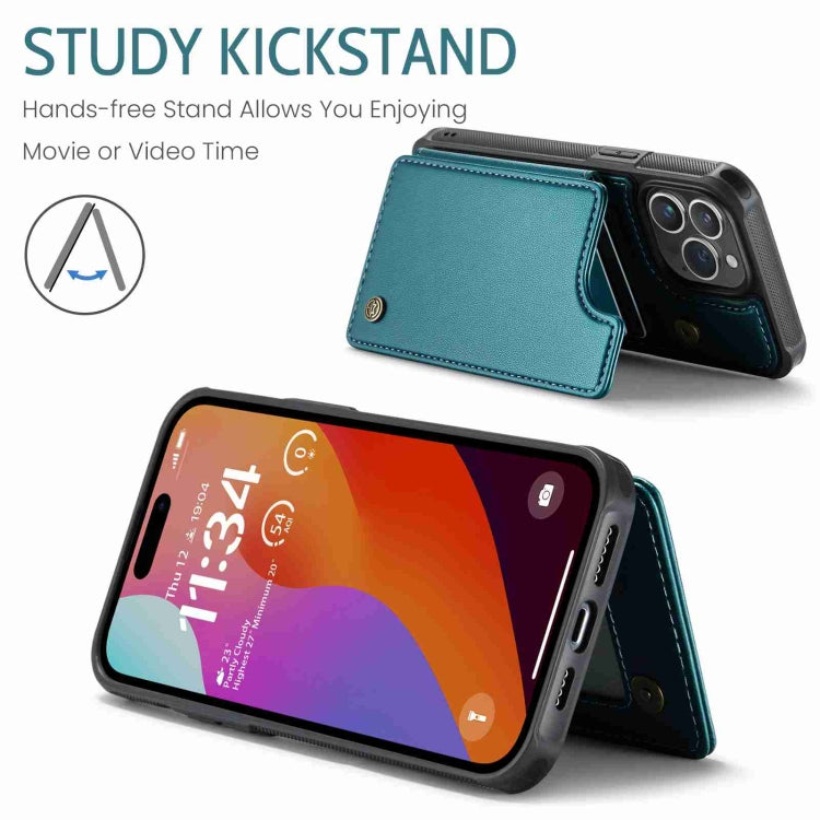 For iPhone 15 Pro CaseMe C22 Card Slots Holder RFID Anti-theft Phone Case(Blue Green) - HoMEdemic™ 
