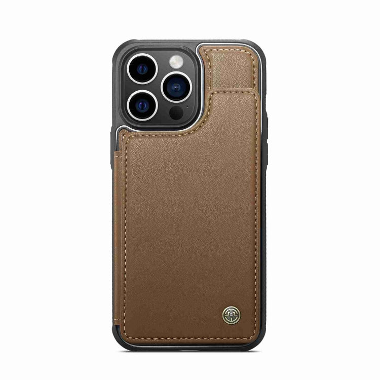 For iPhone 15 Pro CaseMe C22 Card Slots Holder RFID Anti-theft Phone Case(Brown) - HoMEdemic™ 