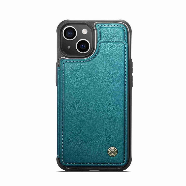 For iPhone 15 CaseMe C22 Card Slots Holder RFID Anti-theft Phone Case(Blue Green) - HoMEdemic™ 