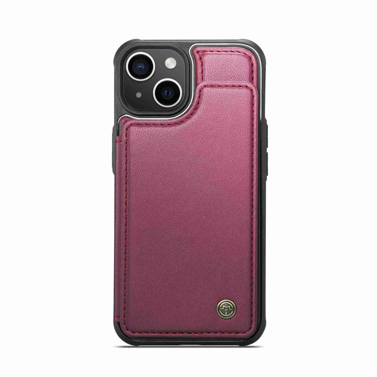 For iPhone 15 CaseMe C22 Card Slots Holder RFID Anti-theft Phone Case(Wine Red) - HoMEdemic™ 