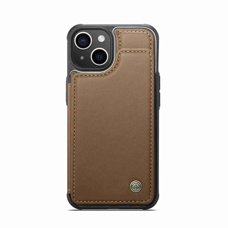 For iPhone 15 CaseMe C22 Card Slots Holder RFID Anti-theft Phone Case(Brown) - HoMEdemic™ 