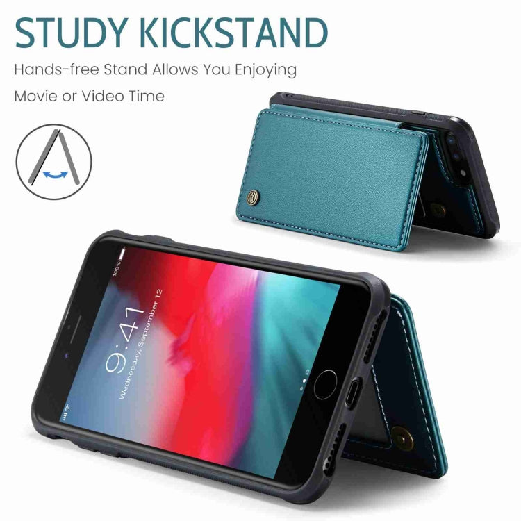 For iPhone 8 Plus / 7 Plus CaseMe C22 Card Slots Holder RFID Anti-theft Phone Case(Blue Green) - HoMEdemic™ 