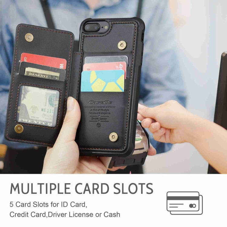 For iPhone 8 Plus / 7 Plus CaseMe C22 Card Slots Holder RFID Anti-theft Phone Case(Black) - HoMEdemic™ 