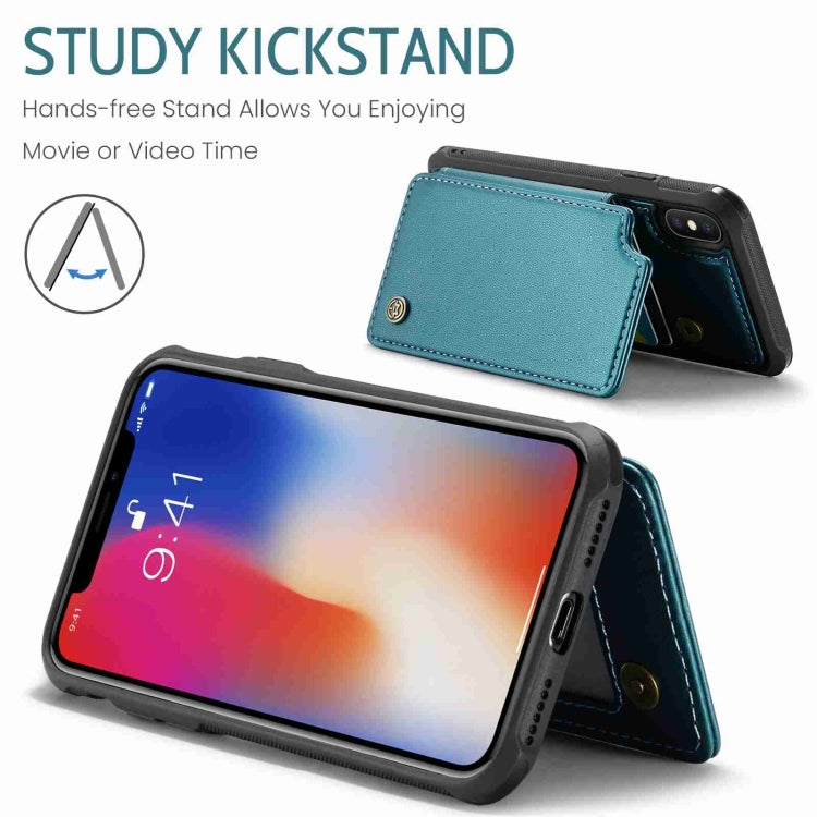 For iPhone XS / X CaseMe C22 Card Slots Holder RFID Anti-theft Phone Case(Blue Green) - HoMEdemic™ 