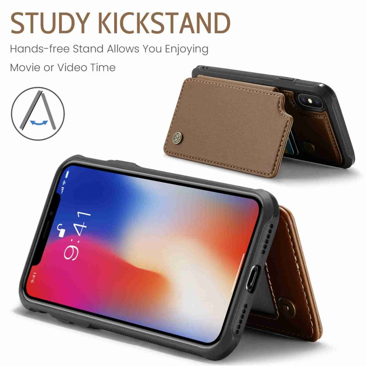 For iPhone XS / X CaseMe C22 Card Slots Holder RFID Anti-theft Phone Case(Brown) - HoMEdemic™ 