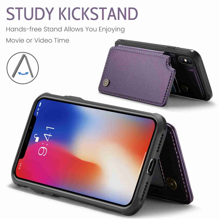 For iPhone XS / X CaseMe C22 Card Slots Holder RFID Anti-theft Phone Case(Purple) - HoMEdemic™ 