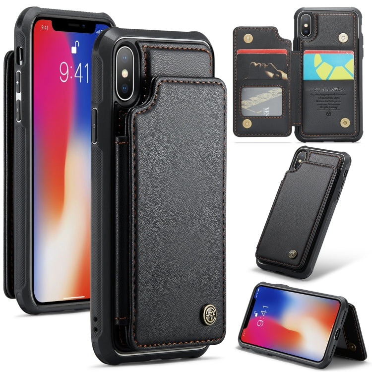 For iPhone XS / X CaseMe C22 Card Slots Holder RFID Anti-theft Phone Case(Black) - HoMEdemic™ 