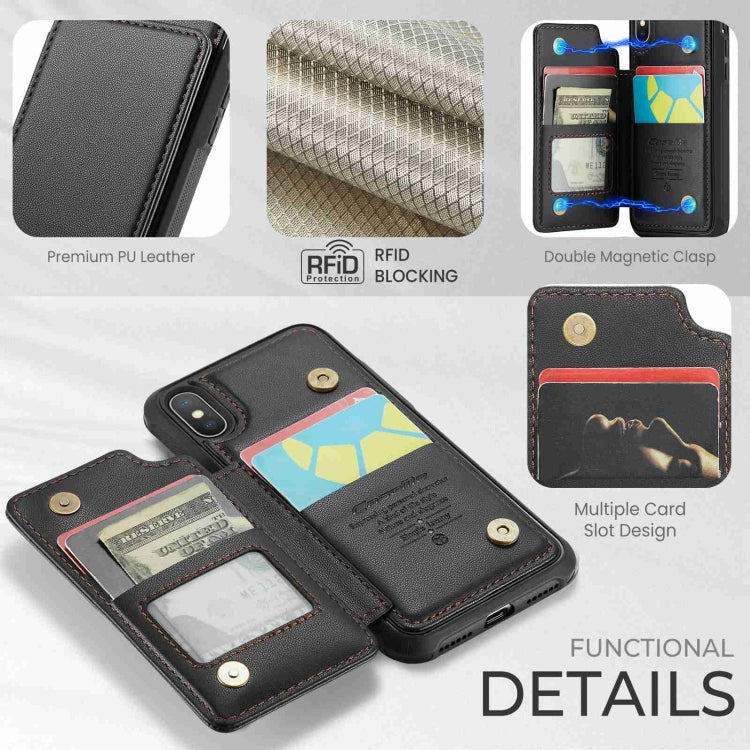 For iPhone XS / X CaseMe C22 Card Slots Holder RFID Anti-theft Phone Case(Black) - HoMEdemic™ 