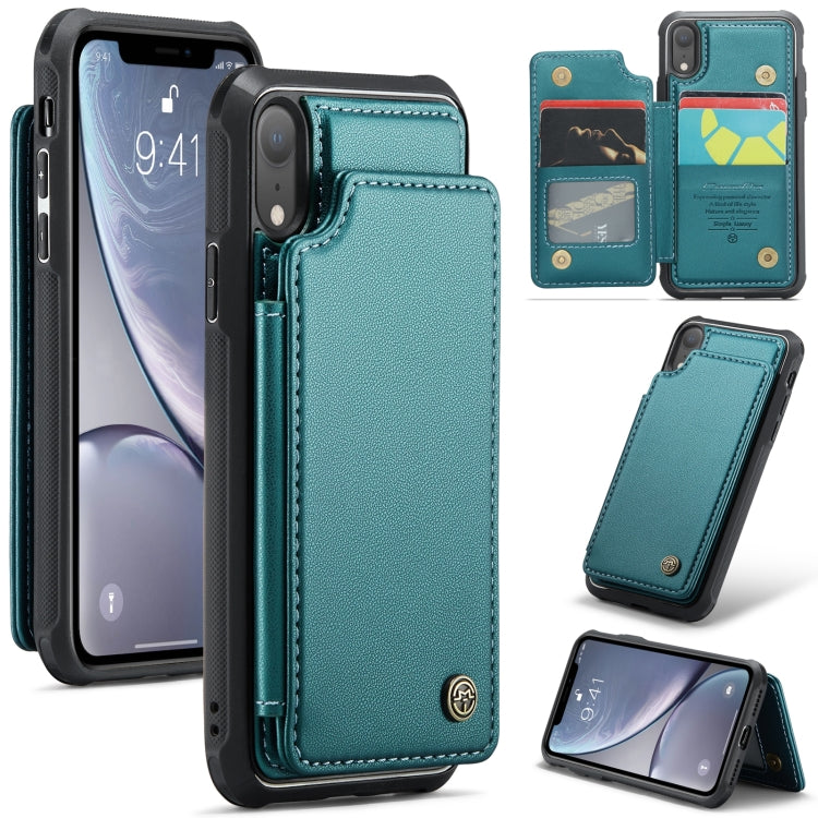 For iPhone XR CaseMe C22 Card Slots Holder RFID Anti-theft Phone Case(Blue Green) - HoMEdemic™ 