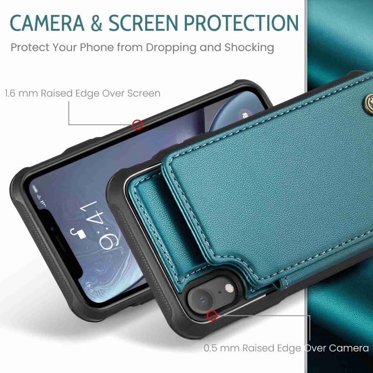 For iPhone XR CaseMe C22 Card Slots Holder RFID Anti-theft Phone Case(Blue Green) - HoMEdemic™ 