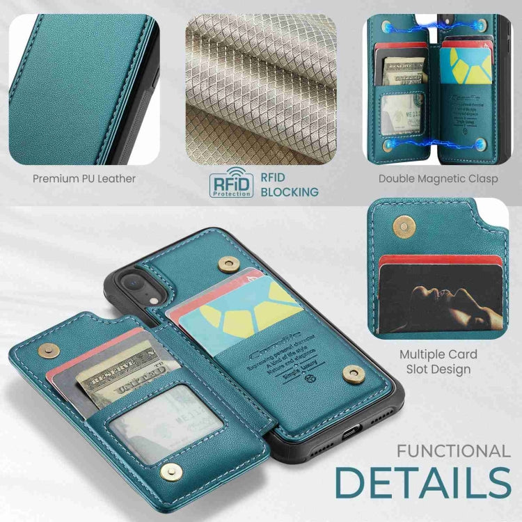 For iPhone XR CaseMe C22 Card Slots Holder RFID Anti-theft Phone Case(Blue Green) - HoMEdemic™ 