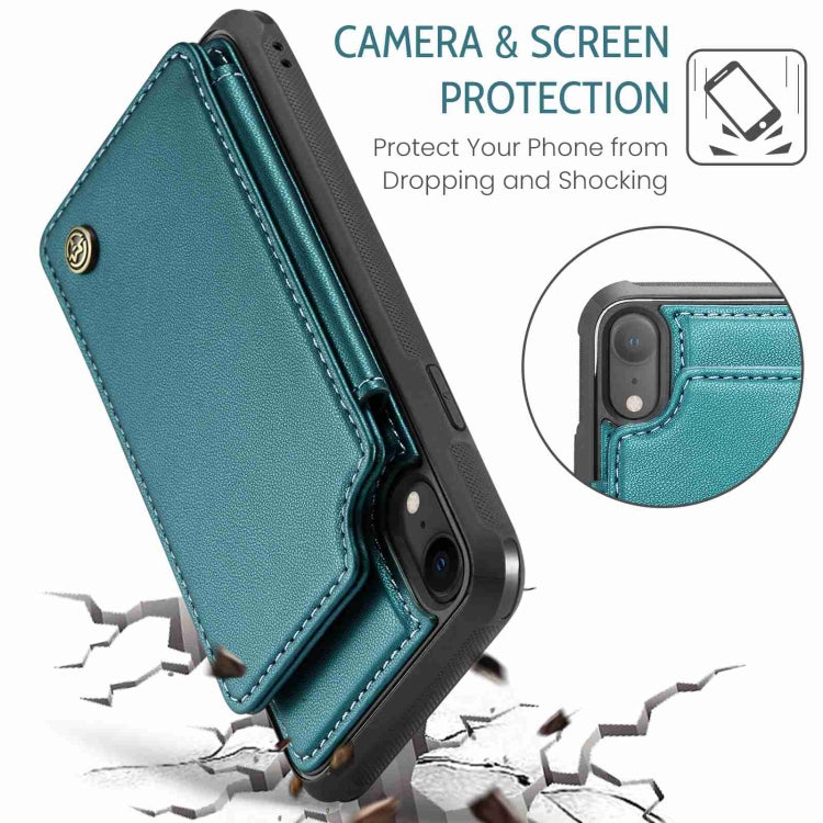 For iPhone XR CaseMe C22 Card Slots Holder RFID Anti-theft Phone Case(Blue Green) - HoMEdemic™ 