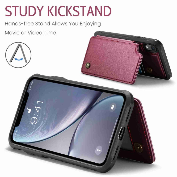 For iPhone XR CaseMe C22 Card Slots Holder RFID Anti-theft Phone Case(Wine Red) - HoMEdemic™ 