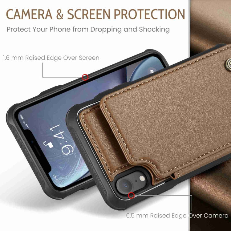 For iPhone XR CaseMe C22 Card Slots Holder RFID Anti-theft Phone Case(Brown) - HoMEdemic™ 