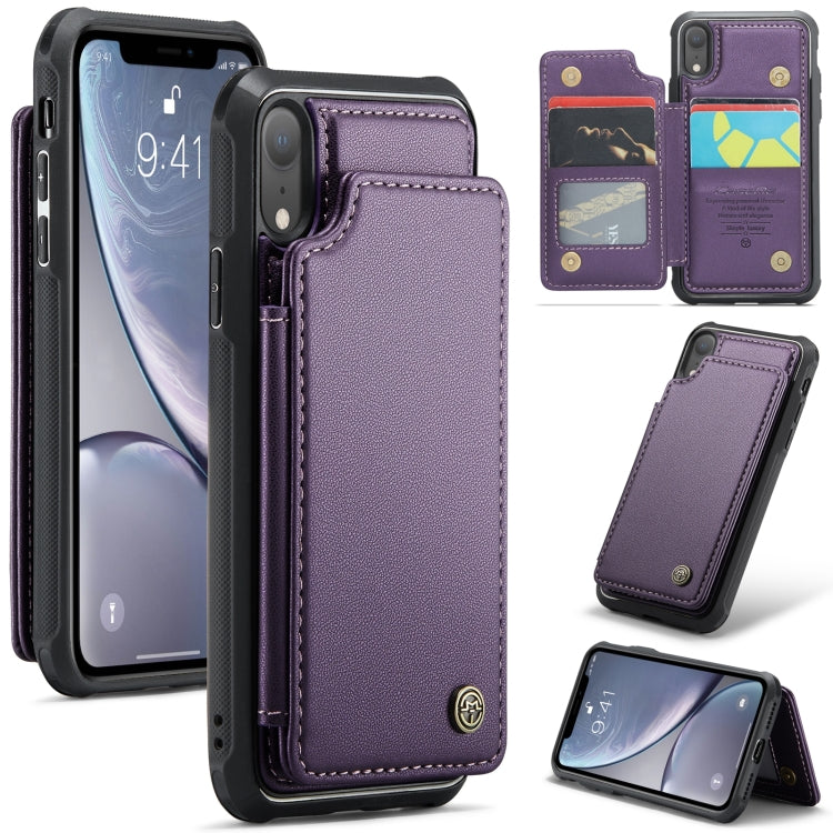 For iPhone XR CaseMe C22 Card Slots Holder RFID Anti-theft Phone Case(Purple) - HoMEdemic™ 