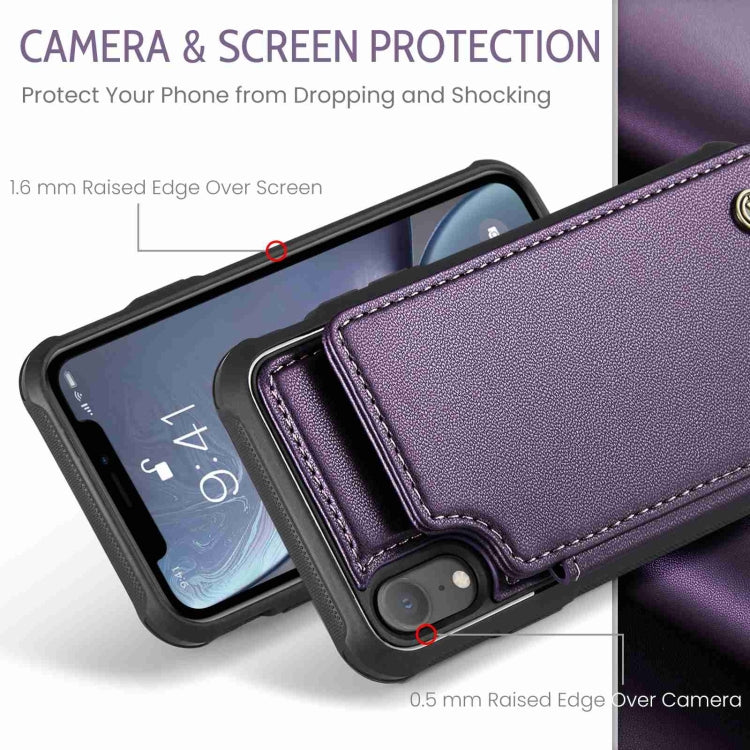 For iPhone XR CaseMe C22 Card Slots Holder RFID Anti-theft Phone Case(Purple) - HoMEdemic™ 