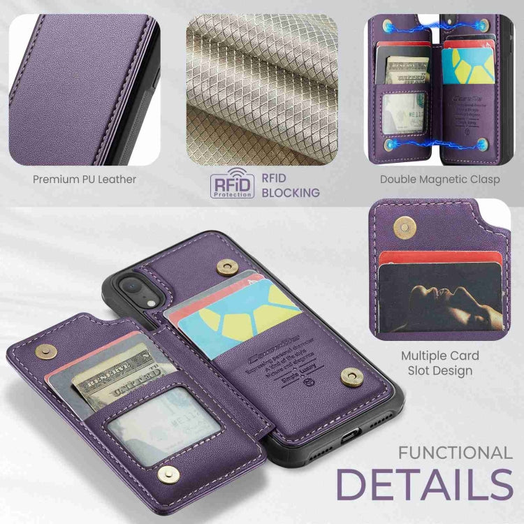 For iPhone XR CaseMe C22 Card Slots Holder RFID Anti-theft Phone Case(Purple) - HoMEdemic™ 