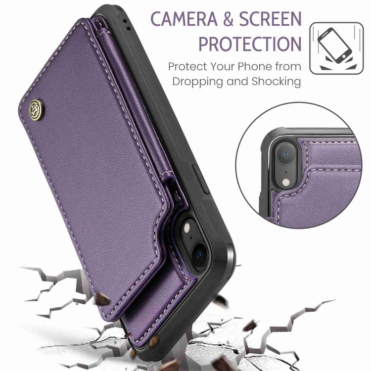 For iPhone XR CaseMe C22 Card Slots Holder RFID Anti-theft Phone Case(Purple) - HoMEdemic™ 