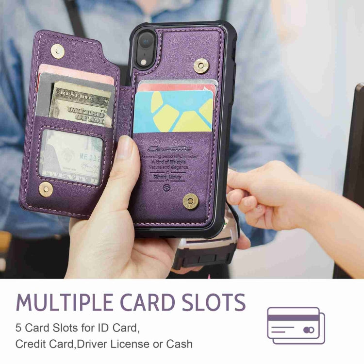 For iPhone XR CaseMe C22 Card Slots Holder RFID Anti-theft Phone Case(Purple) - HoMEdemic™ 