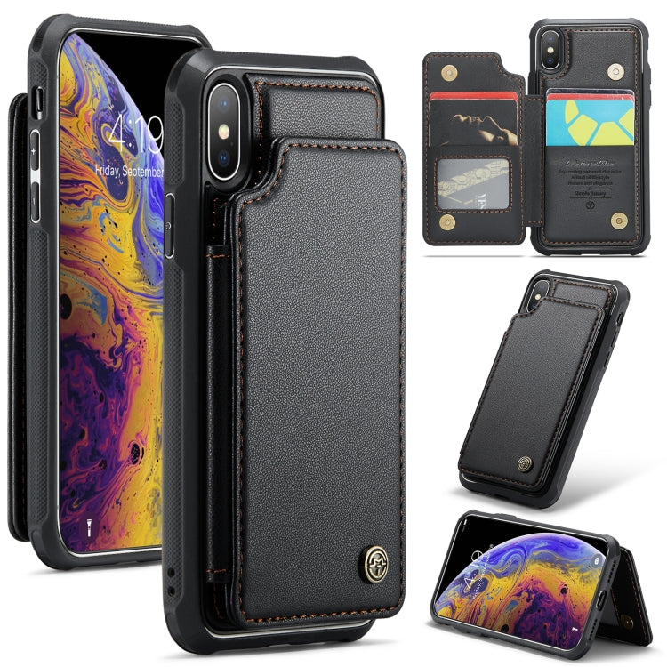 For iPhone XS Max CaseMe C22 Card Slots Holder RFID Anti-theft Phone Case(Black) - HoMEdemic™ 