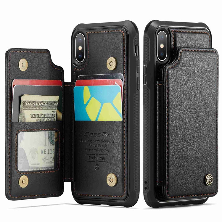 For iPhone XS Max CaseMe C22 Card Slots Holder RFID Anti-theft Phone Case(Black) - HoMEdemic™ 