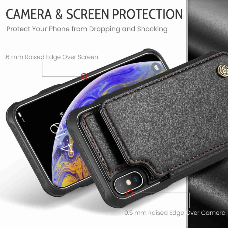 For iPhone XS Max CaseMe C22 Card Slots Holder RFID Anti-theft Phone Case(Black) - HoMEdemic™ 