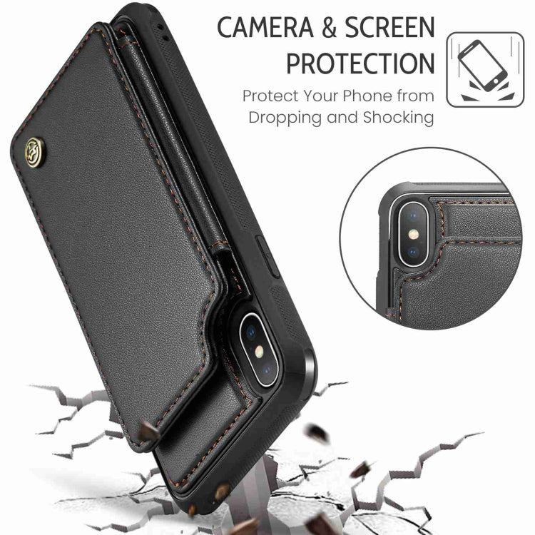 For iPhone XS Max CaseMe C22 Card Slots Holder RFID Anti-theft Phone Case(Black) - HoMEdemic™ 