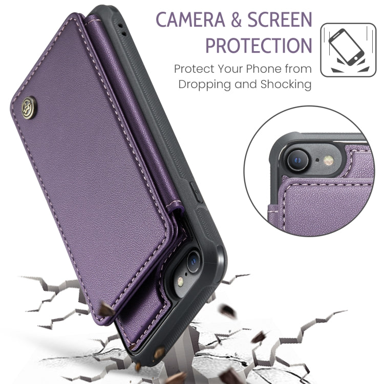 For iPhone SE 2022 / SE 2020 CaseMe C22 Card Slots Holder RFID Anti-theft Phone Case(Purple) - HoMEdemic™ 