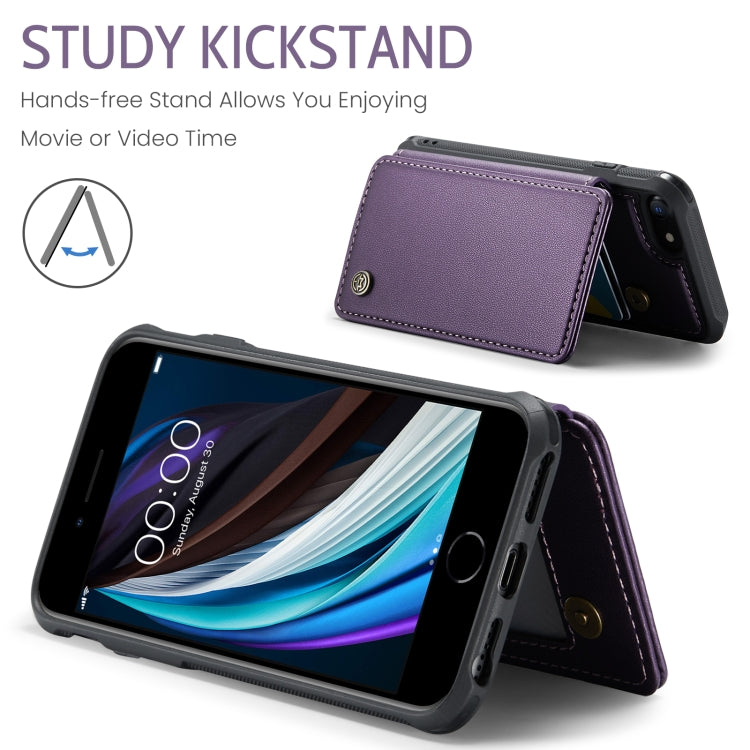 For iPhone SE 2022 / SE 2020 CaseMe C22 Card Slots Holder RFID Anti-theft Phone Case(Purple) - HoMEdemic™ 