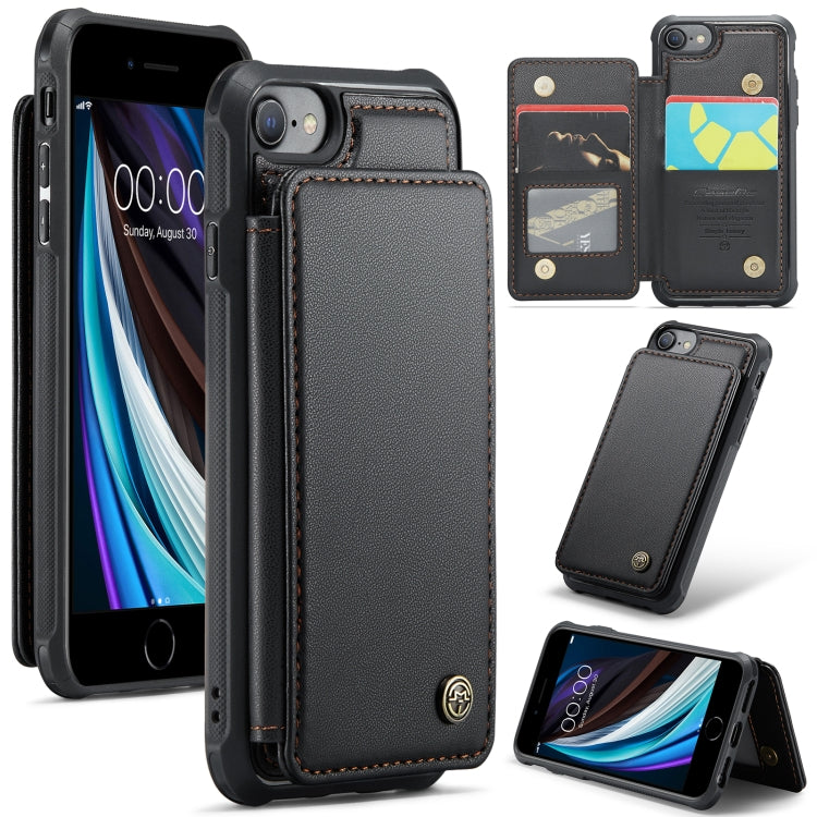 For iPhone SE 2022 / SE 2020 CaseMe C22 Card Slots Holder RFID Anti-theft Phone Case(Black) - HoMEdemic™ 