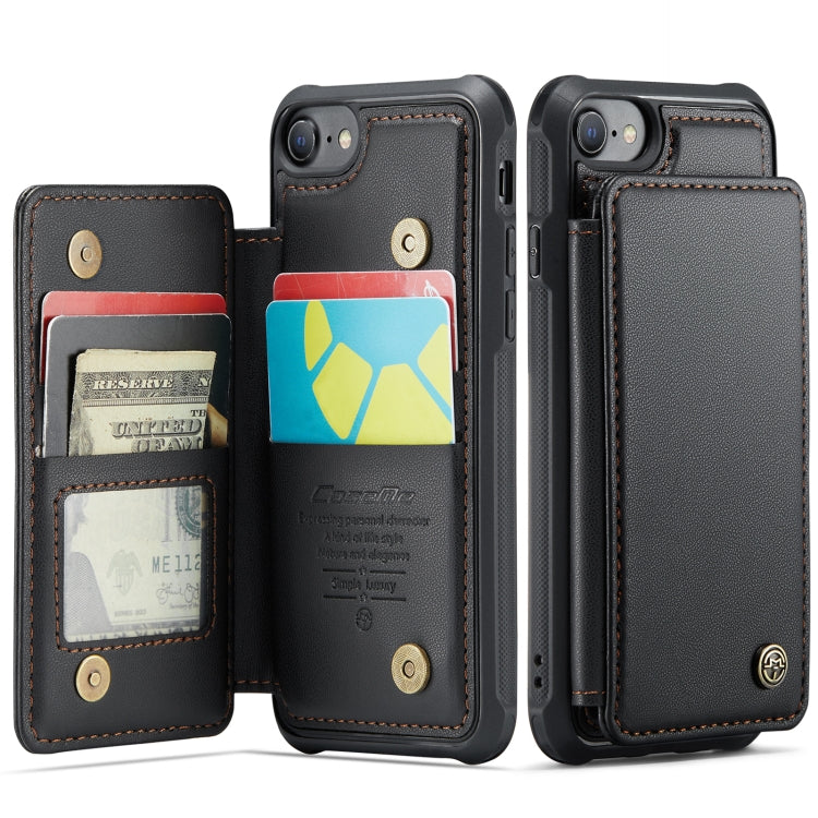 For iPhone SE 2022 / SE 2020 CaseMe C22 Card Slots Holder RFID Anti-theft Phone Case(Black) - HoMEdemic™ 