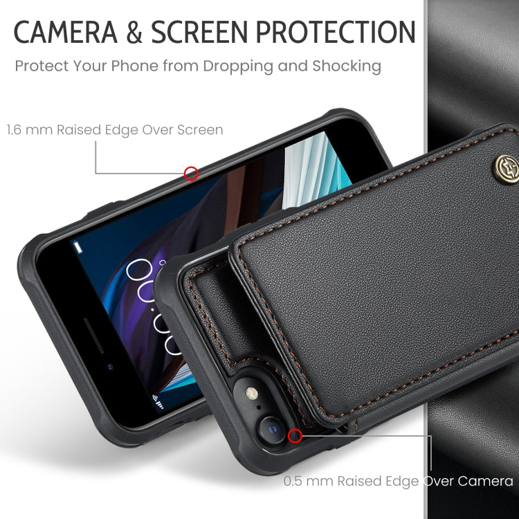 For iPhone SE 2022 / SE 2020 CaseMe C22 Card Slots Holder RFID Anti-theft Phone Case(Black) - HoMEdemic™ 