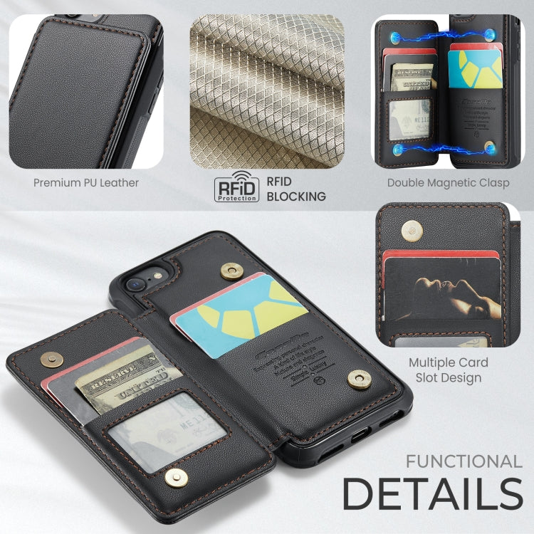 For iPhone SE 2022 / SE 2020 CaseMe C22 Card Slots Holder RFID Anti-theft Phone Case(Black) - HoMEdemic™ 