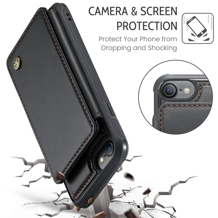 For iPhone SE 2022 / SE 2020 CaseMe C22 Card Slots Holder RFID Anti-theft Phone Case(Black) - HoMEdemic™ 