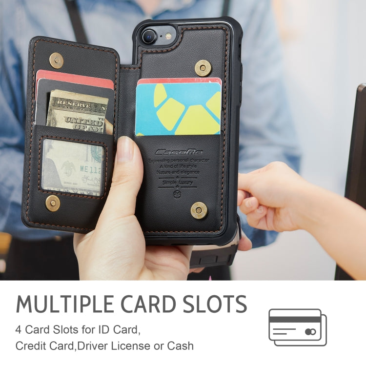 For iPhone SE 2022 / SE 2020 CaseMe C22 Card Slots Holder RFID Anti-theft Phone Case(Black) - HoMEdemic™ 