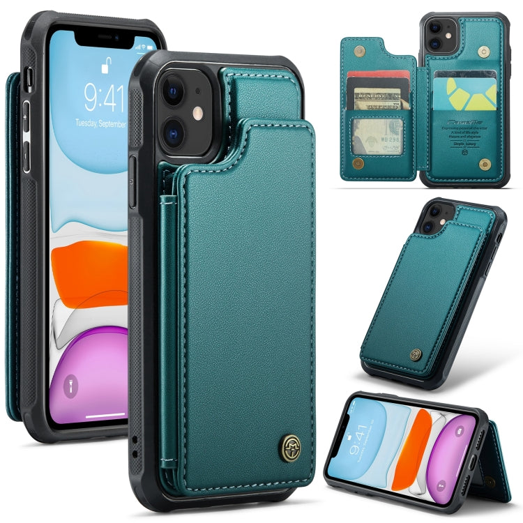 For iPhone 11 CaseMe C22 Card Slots Holder RFID Anti-theft Phone Case(Blue Green) - HoMEdemic™ 