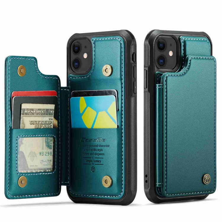For iPhone 11 CaseMe C22 Card Slots Holder RFID Anti-theft Phone Case(Blue Green) - HoMEdemic™ 