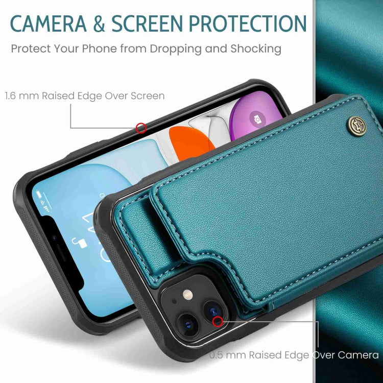 For iPhone 11 CaseMe C22 Card Slots Holder RFID Anti-theft Phone Case(Blue Green) - HoMEdemic™ 