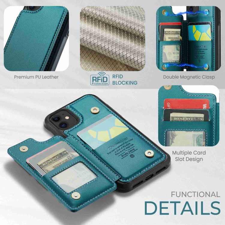 For iPhone 11 CaseMe C22 Card Slots Holder RFID Anti-theft Phone Case(Blue Green) - HoMEdemic™ 