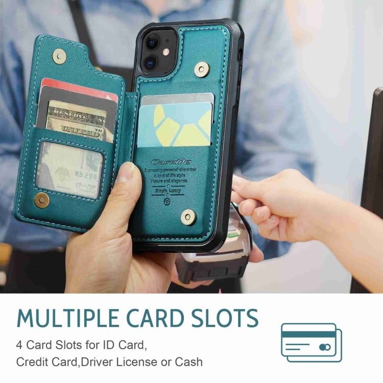 For iPhone 11 CaseMe C22 Card Slots Holder RFID Anti-theft Phone Case(Blue Green) - HoMEdemic™ 
