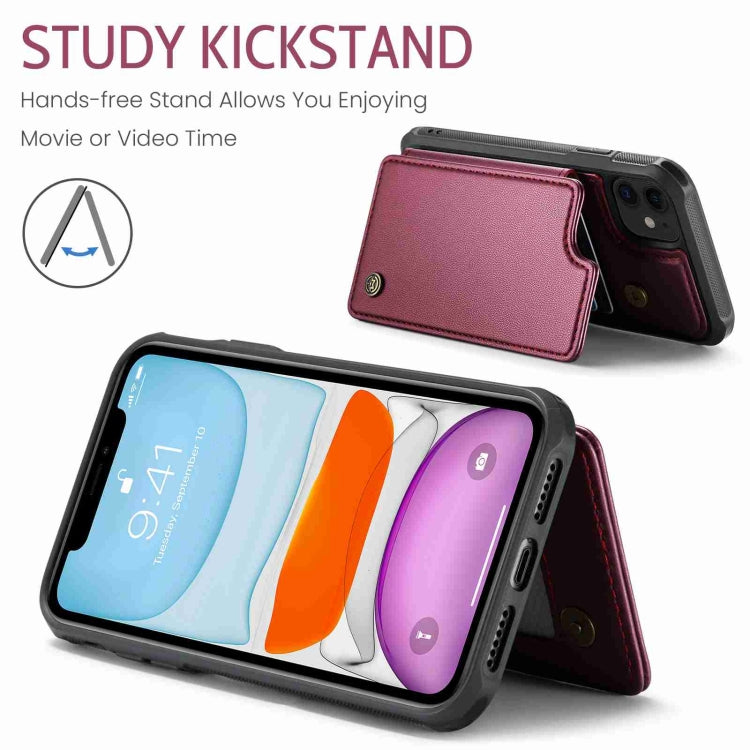 For iPhone 11 CaseMe C22 Card Slots Holder RFID Anti-theft Phone Case(Wine Red) - HoMEdemic™ 