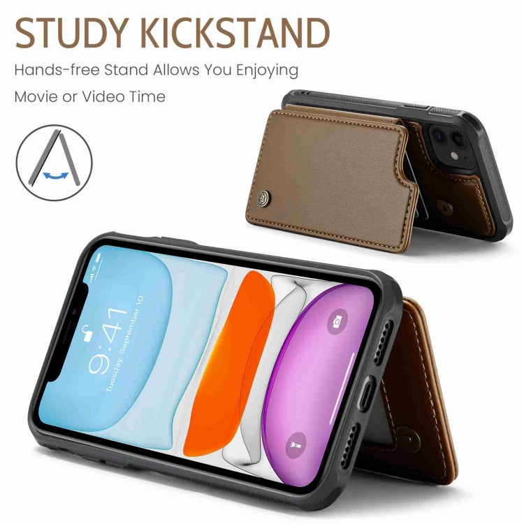 For iPhone 11 CaseMe C22 Card Slots Holder RFID Anti-theft Phone Case(Brown) - HoMEdemic™ 