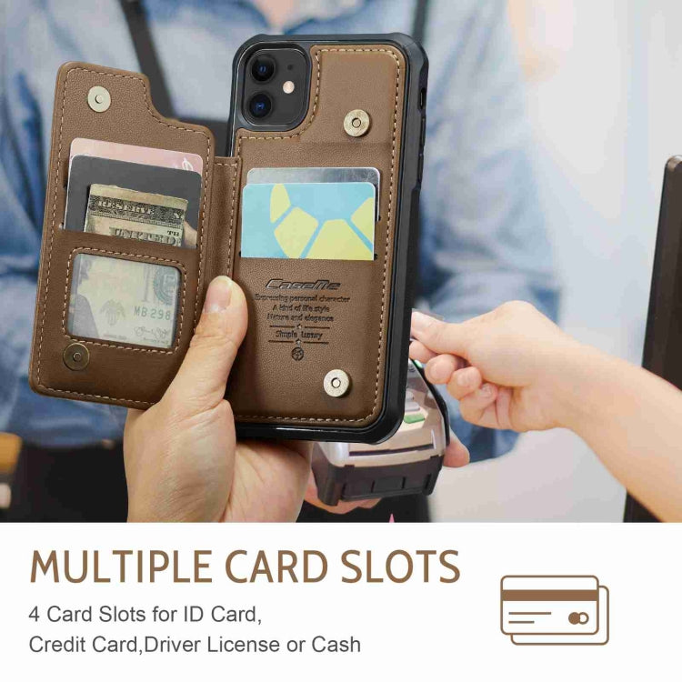 For iPhone 11 CaseMe C22 Card Slots Holder RFID Anti-theft Phone Case(Brown) - HoMEdemic™ 
