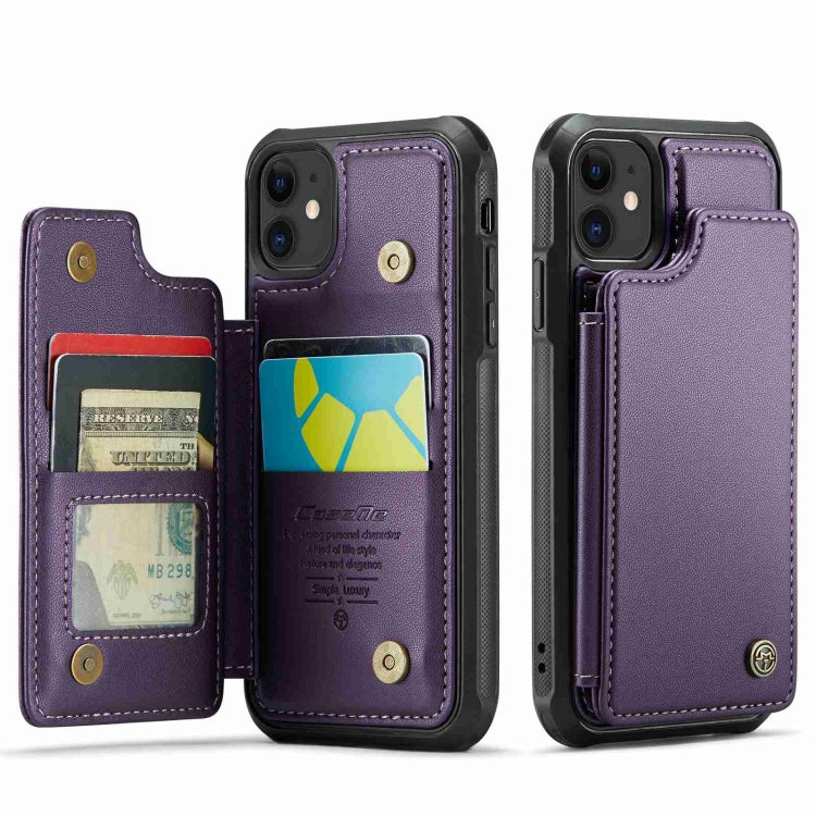 For iPhone 11 CaseMe C22 Card Slots Holder RFID Anti-theft Phone Case(Purple) - HoMEdemic™ 