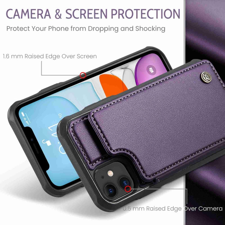 For iPhone 11 CaseMe C22 Card Slots Holder RFID Anti-theft Phone Case(Purple) - HoMEdemic™ 