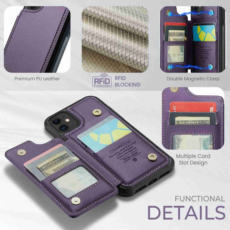 For iPhone 11 CaseMe C22 Card Slots Holder RFID Anti-theft Phone Case(Purple) - HoMEdemic™ 