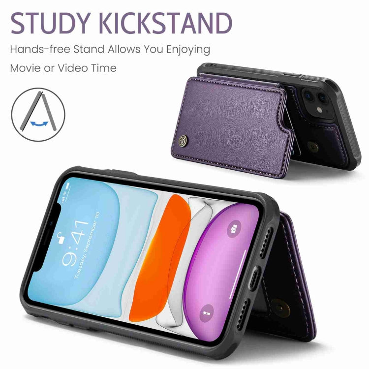 For iPhone 11 CaseMe C22 Card Slots Holder RFID Anti-theft Phone Case(Purple) - HoMEdemic™ 