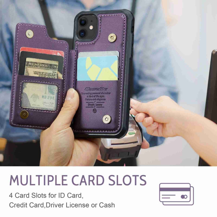 For iPhone 11 CaseMe C22 Card Slots Holder RFID Anti-theft Phone Case(Purple) - HoMEdemic™ 