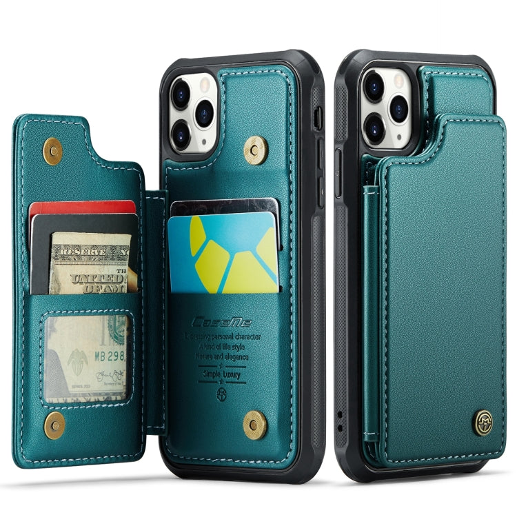 For iPhone 11 Pro CaseMe C22 Card Slots Holder RFID Anti-theft Phone Case(Blue Green) - HoMEdemic™ 